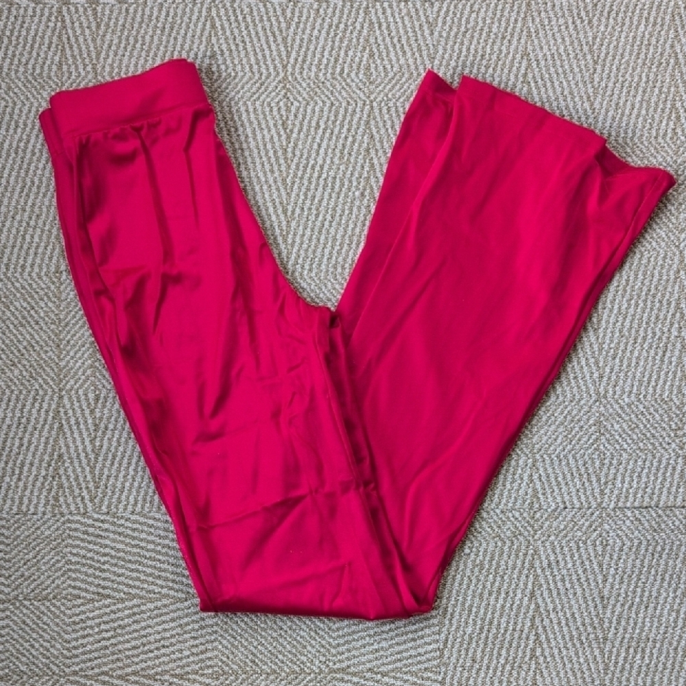New Red High Waist Flared Spandex Pants Leggings Weissman Dance Yoga Small